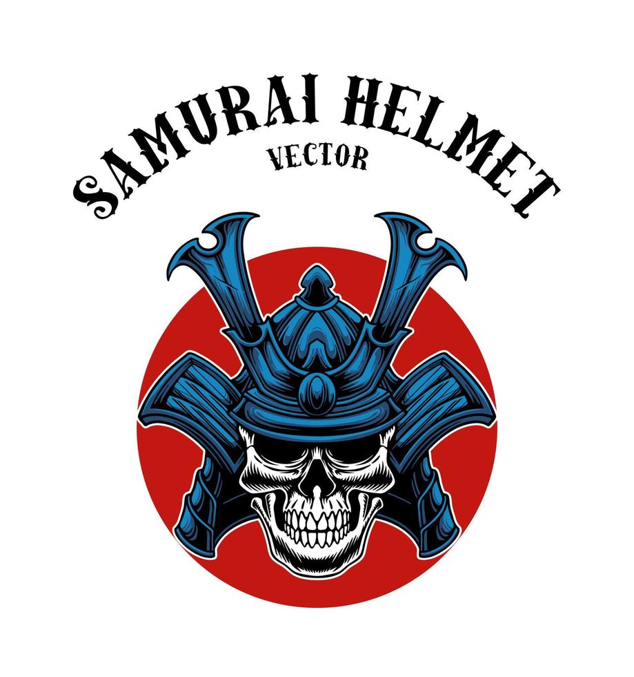 diseño vectorial de ilustración de vector de máscara de samurai japonés