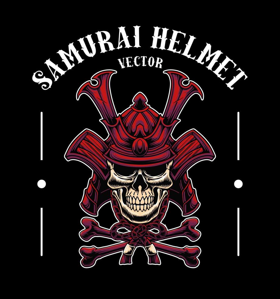 Japanese samurai mask vector illustration
