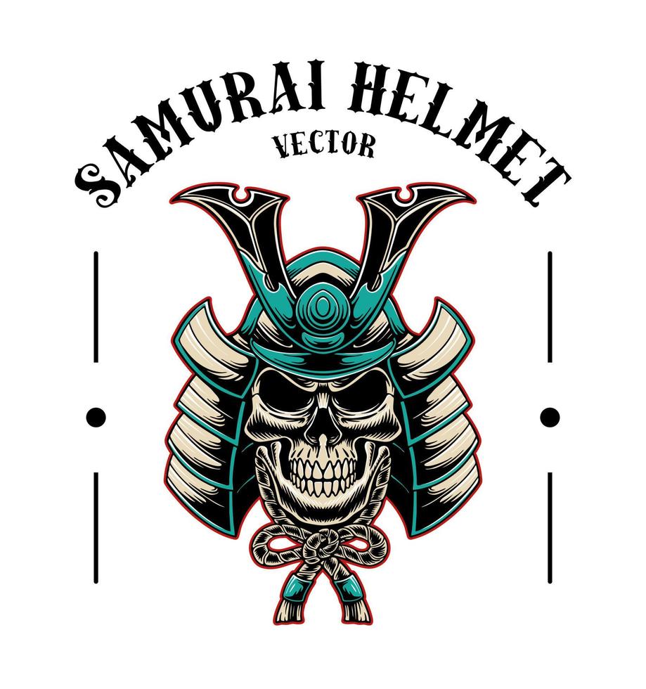 Samurai mask black and white vector design art
