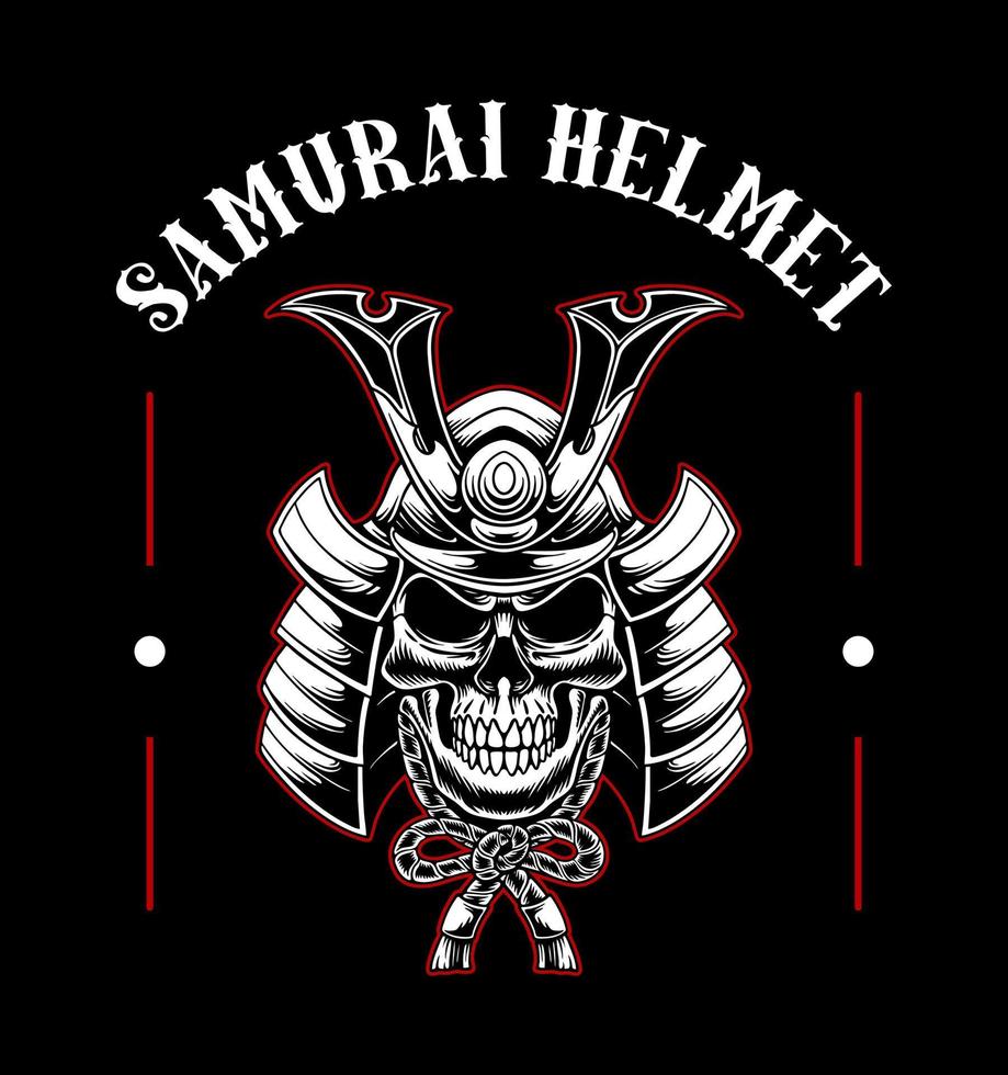 Ilustración de vector de máscara de samurai japonés