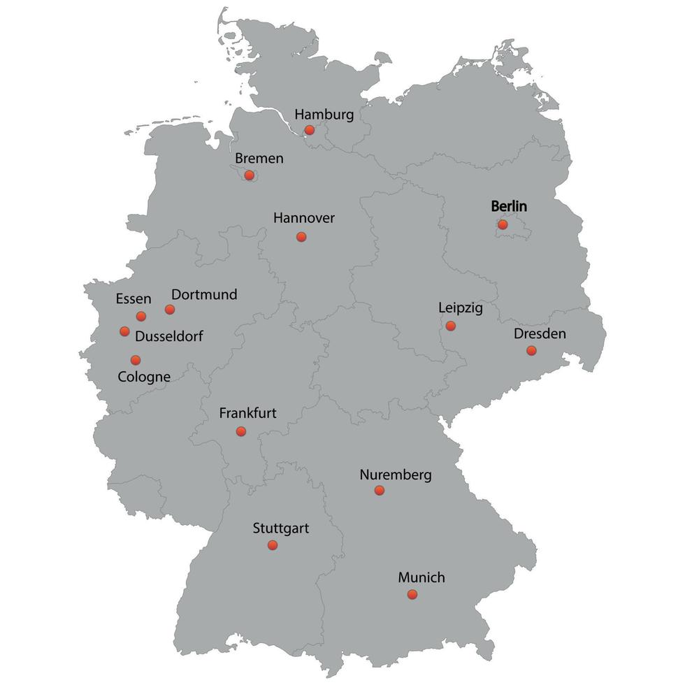 detailed map of the Germany vector