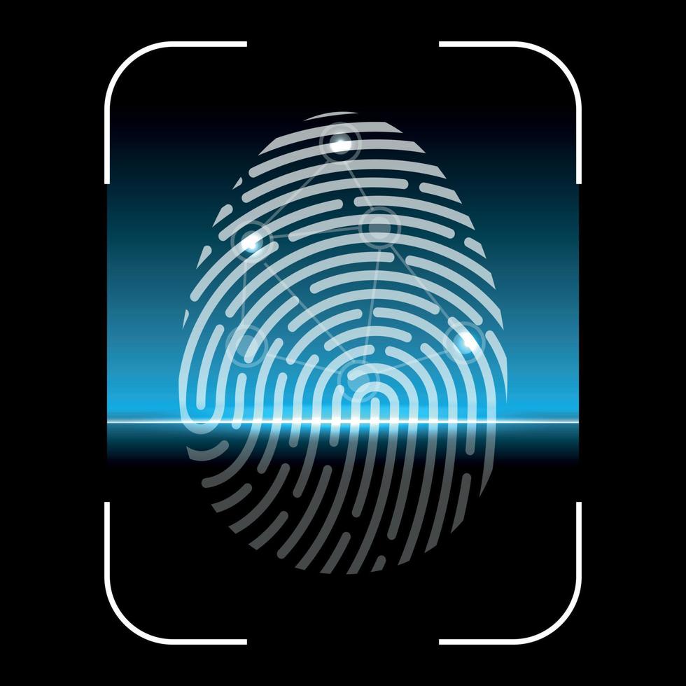 Biometric Fingerprint Scan . Vector