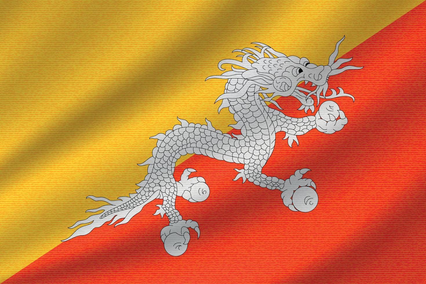 national flag of Bhutan vector