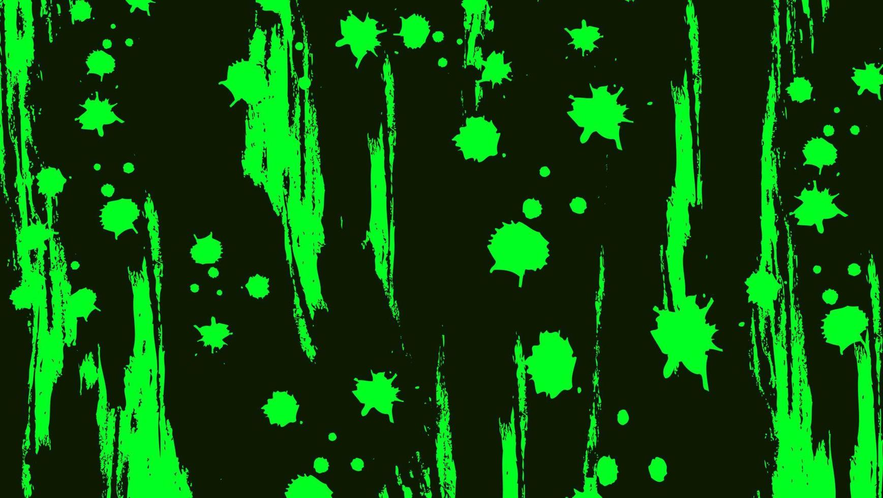 Resumen textura grunge de tinta verde brillante en fondo negro vector