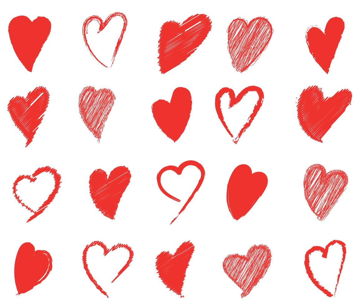 hand drawn heart vector