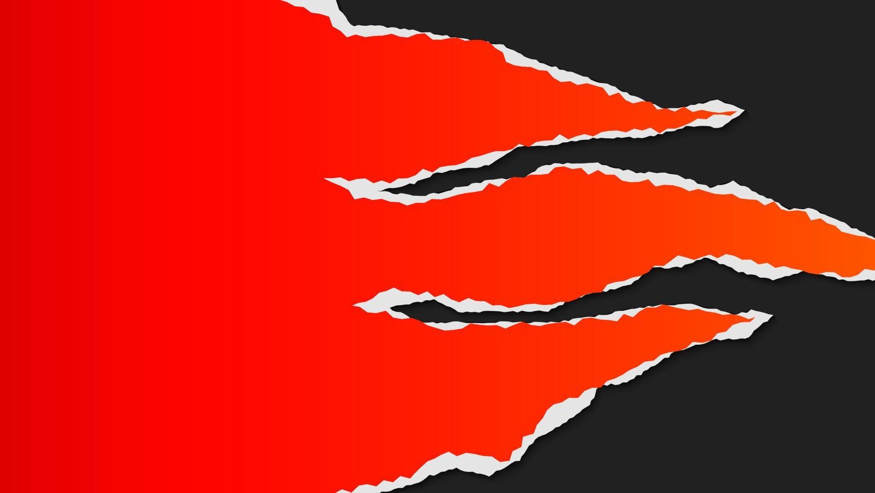 diseño de marco rasgado de papel rojo degradado en fondo negro vector