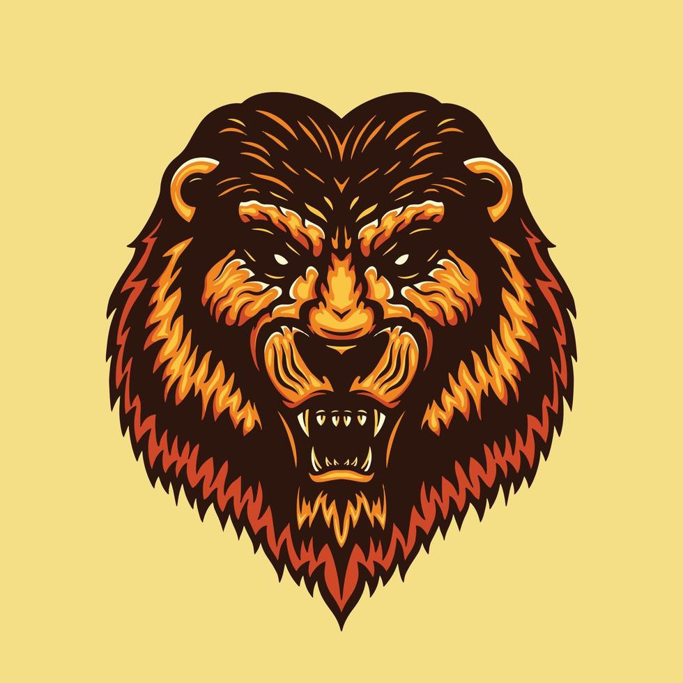Lion head character mascot vector
