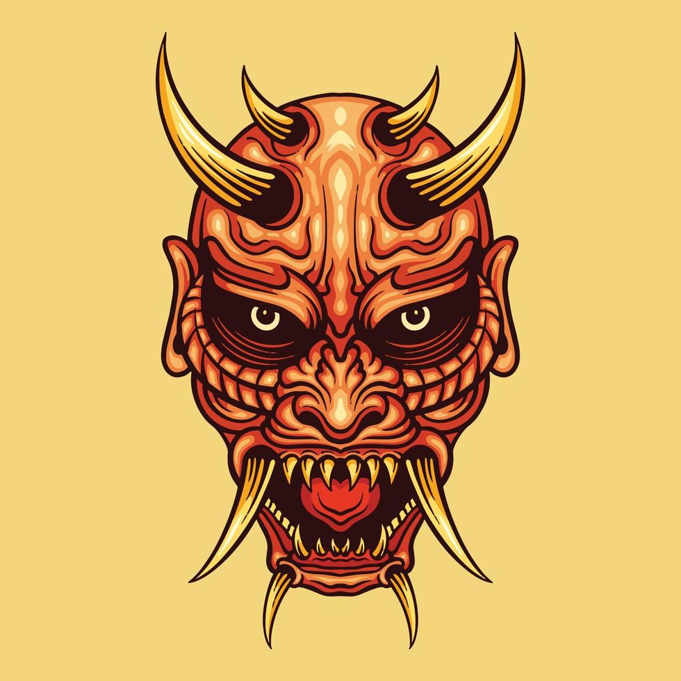 Demon scary mascot character vector
