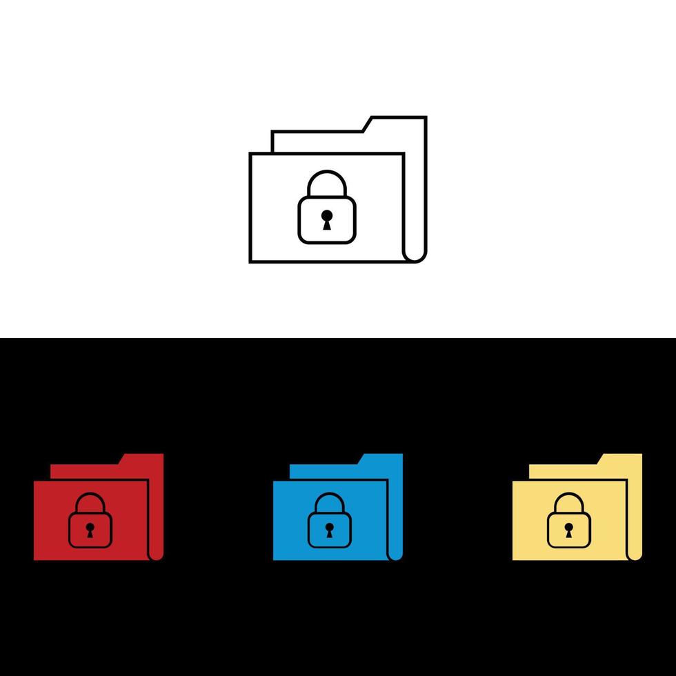 locked folder icon vector. scured folder icon vector illustration