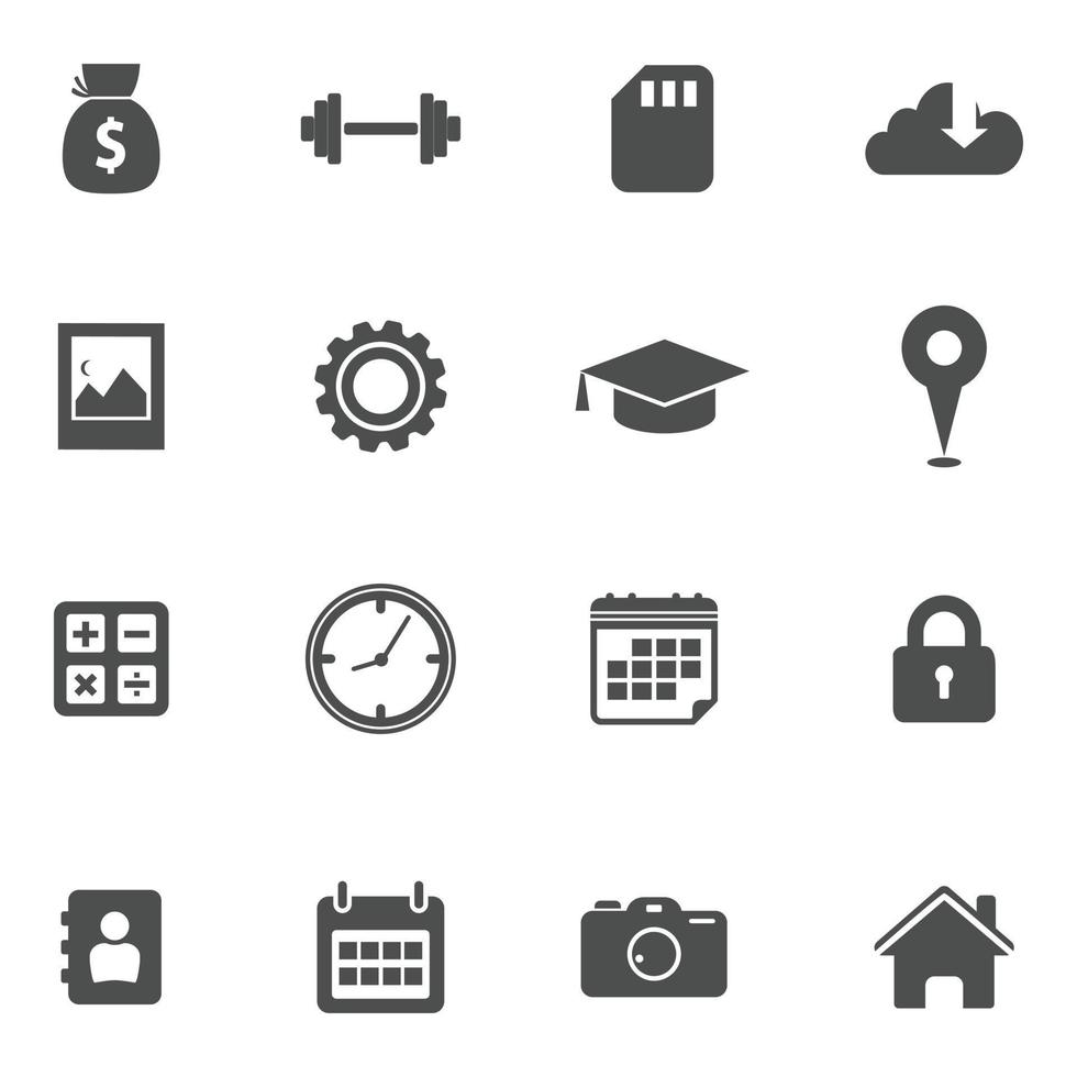 icon set vector. miscellaneous icon pack vector illustration