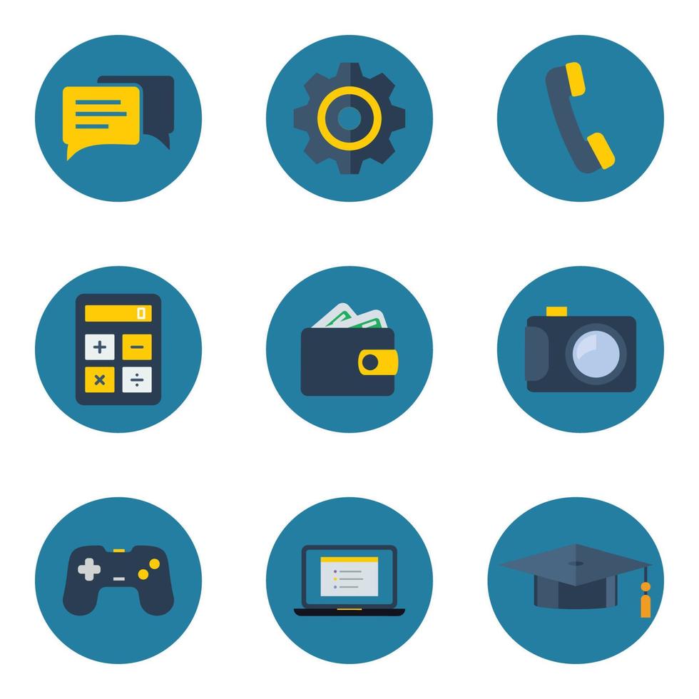 icon set vector. miscellaneous icon pack vector illustration