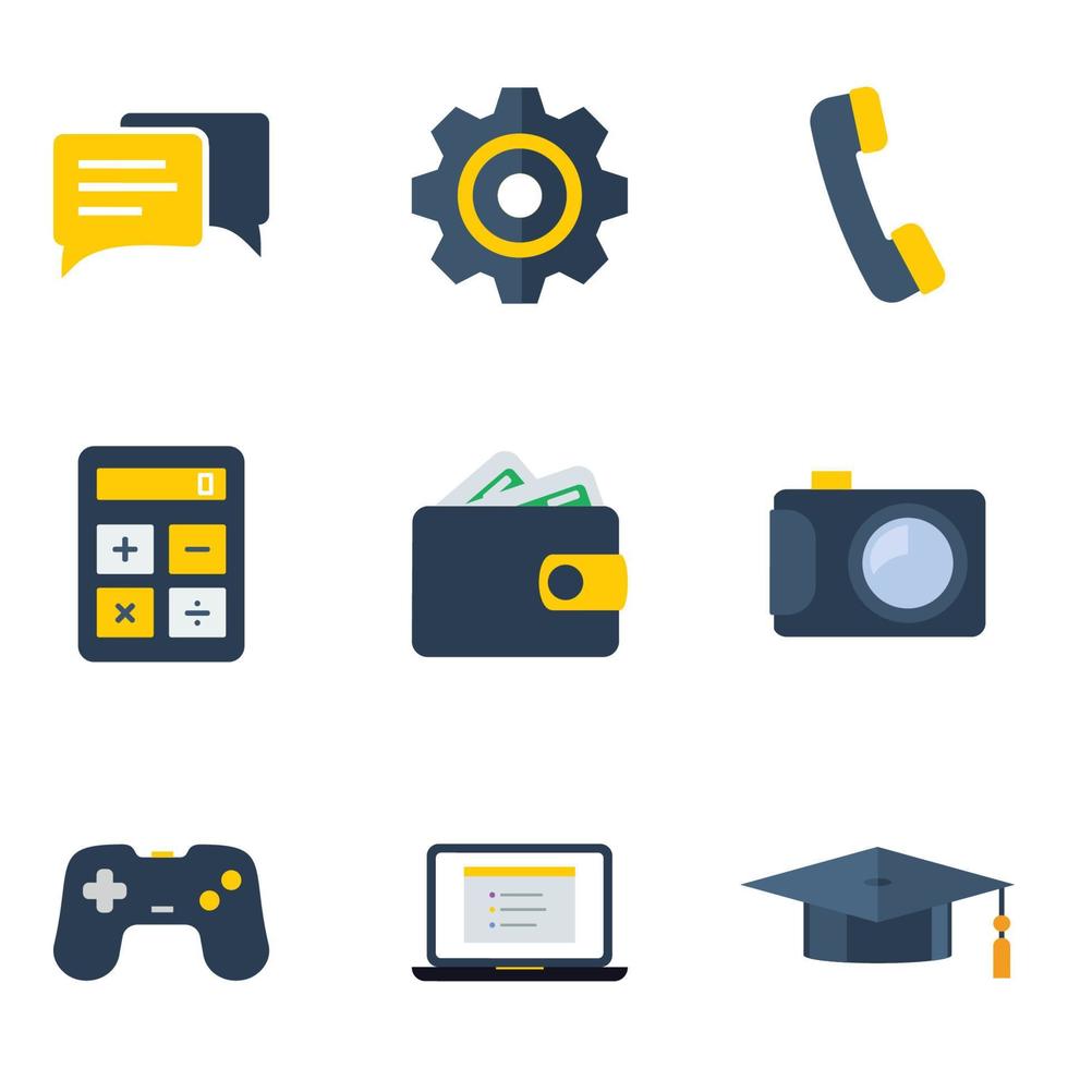 icon set vector. miscellaneous icon pack vector illustration