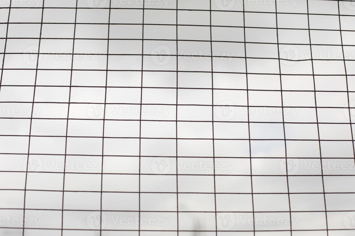 Lattice against gray sky. Steel cage. photo