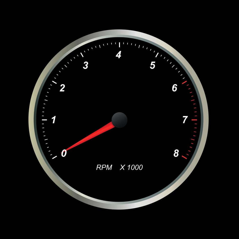 tachometer on black background vector