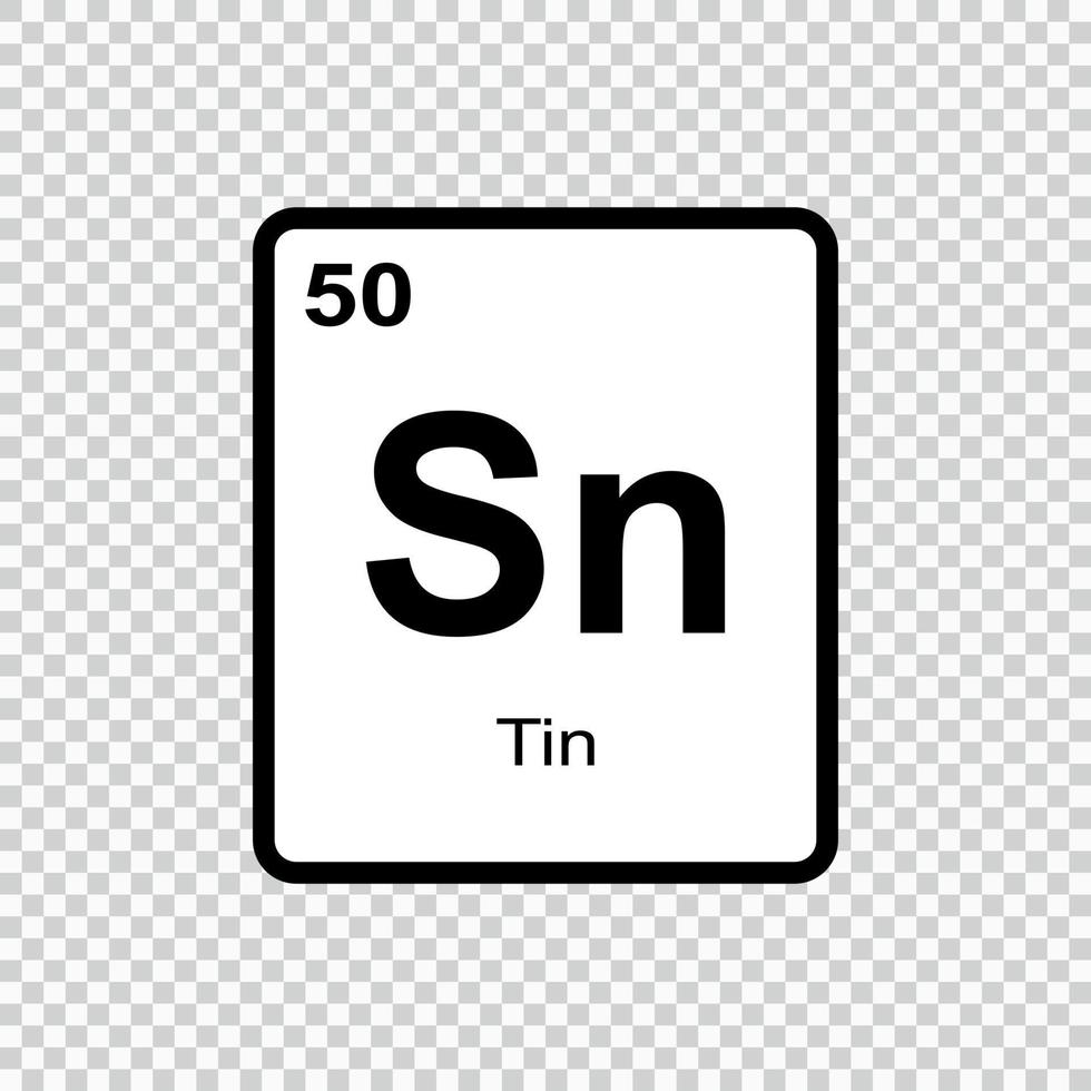 chemical element Tin . Vector illustration