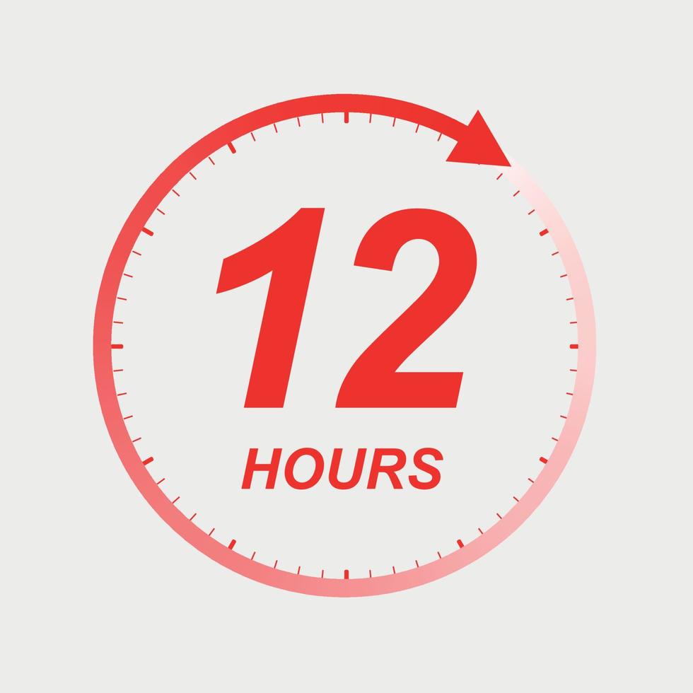 12 hour vector icon . Vector