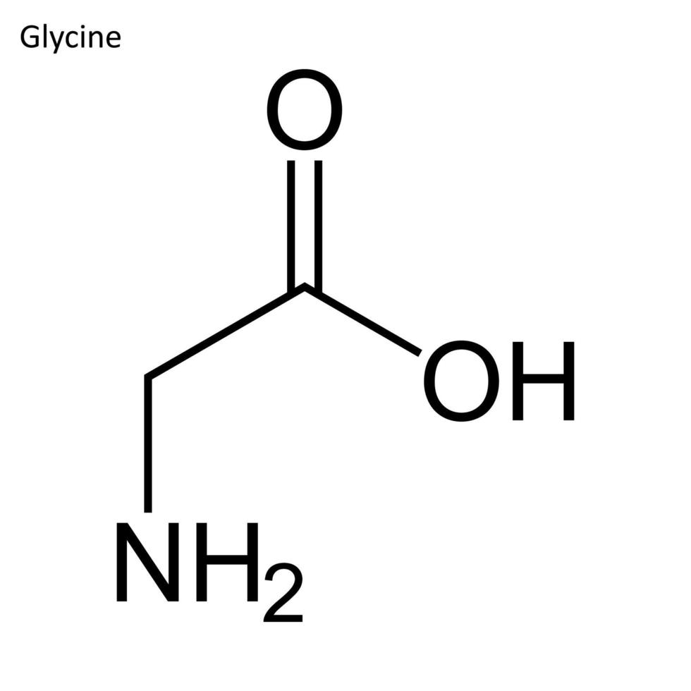 fórmula esquelética de glicina vector