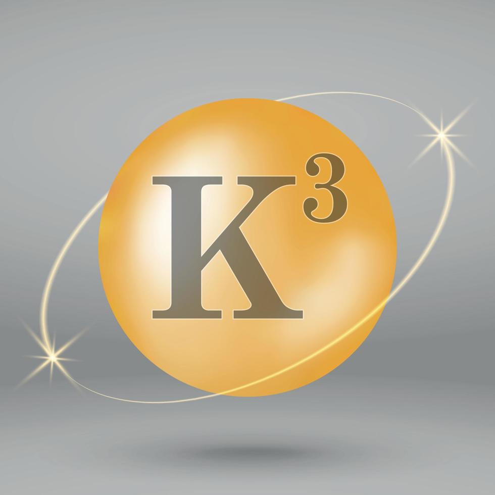 Vitamin gold icon. drop pill capsule. vector