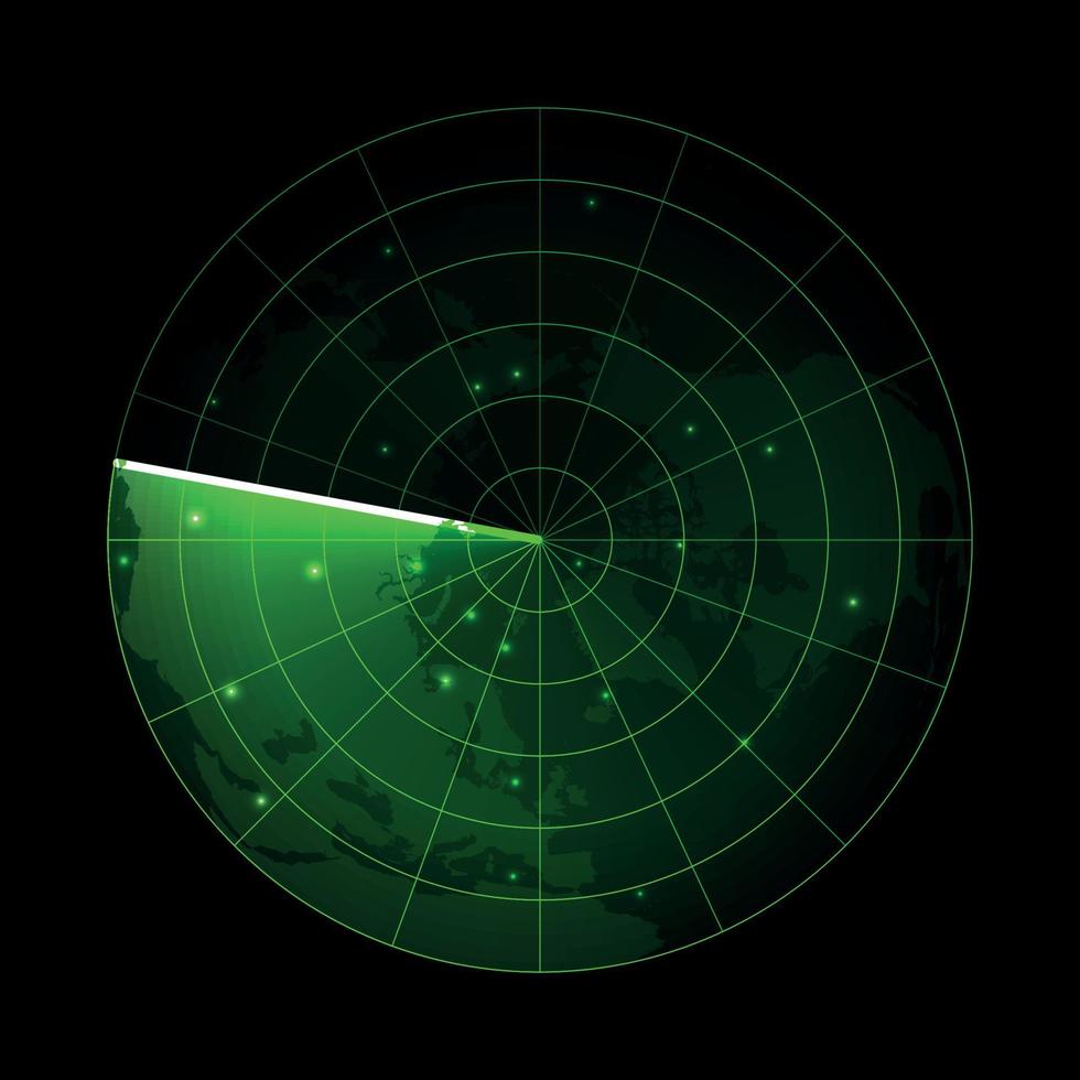 ilustración de vector de pantalla de radar