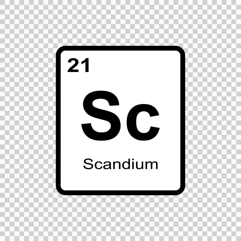 chemical element Scandium . Vector illustration