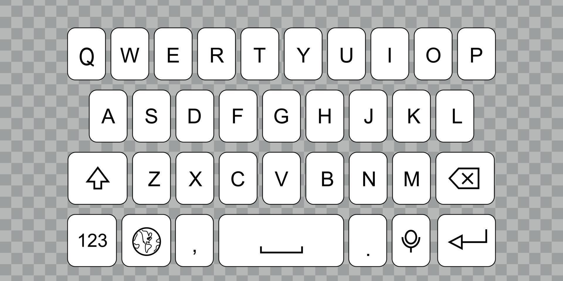 Smartphone keyboard vector illustration