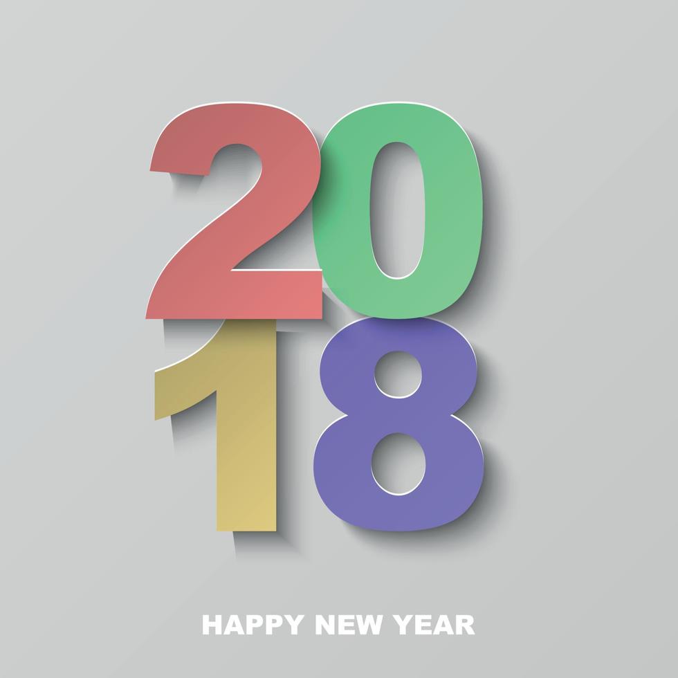 illustration of 2018 celebration card template vector