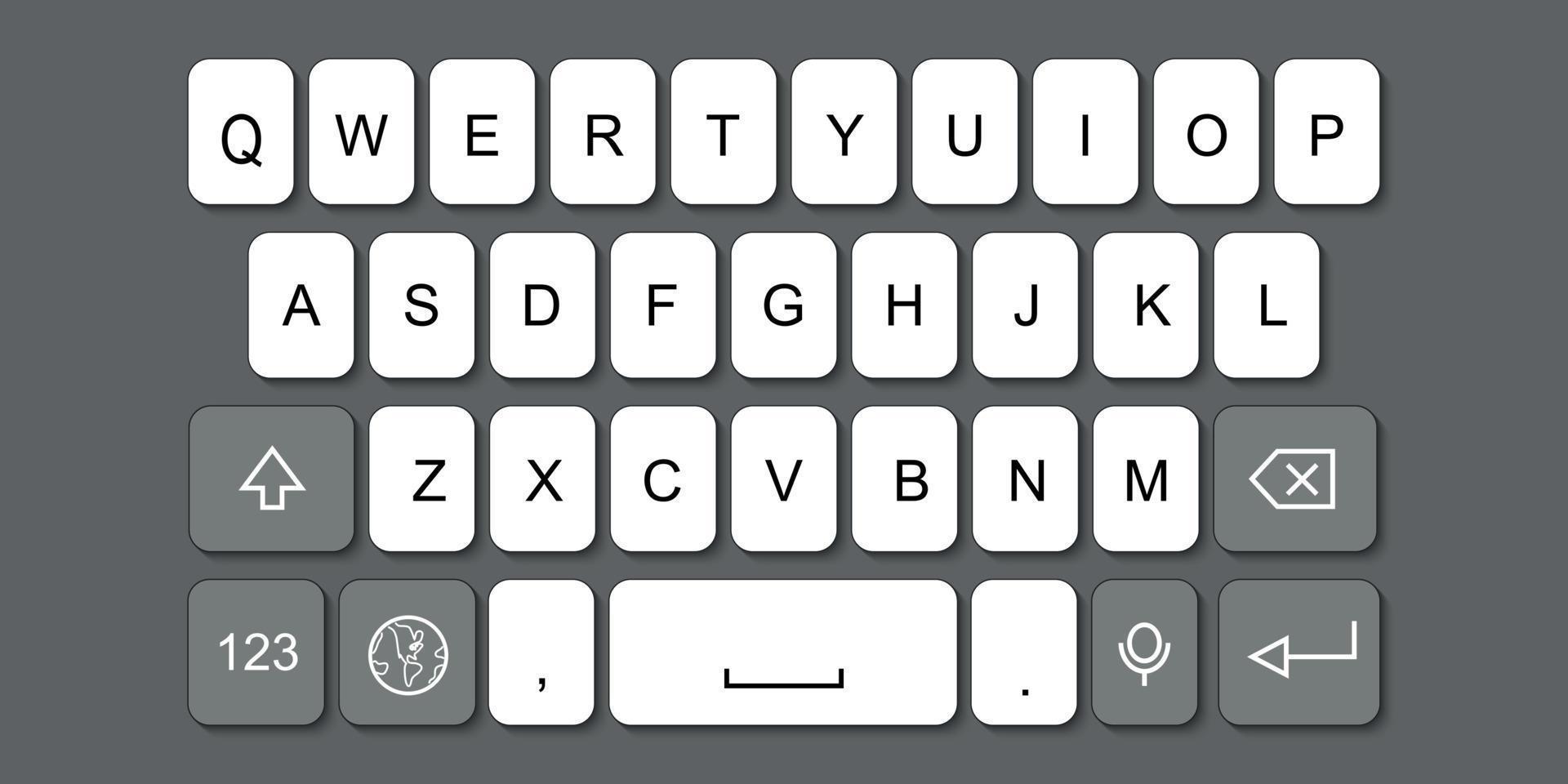 Smartphone keyboard vector illustration