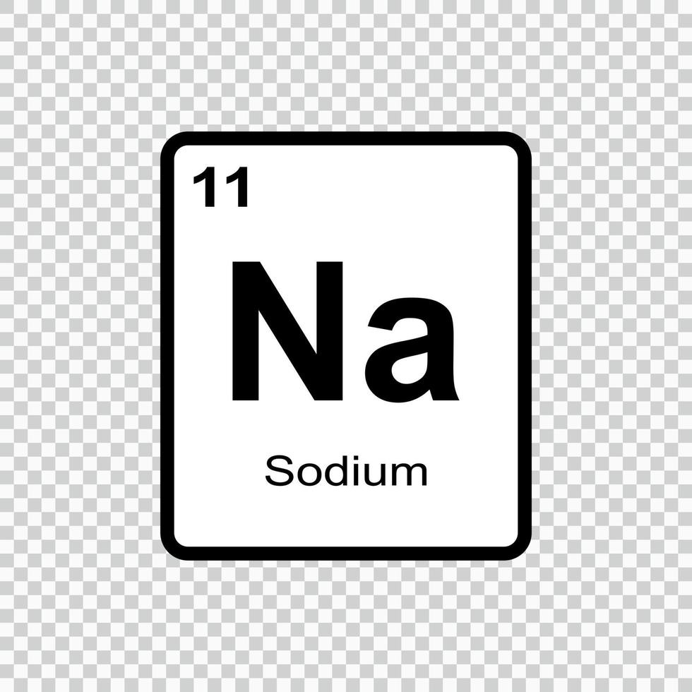 chemical element sodium . Vector illustration