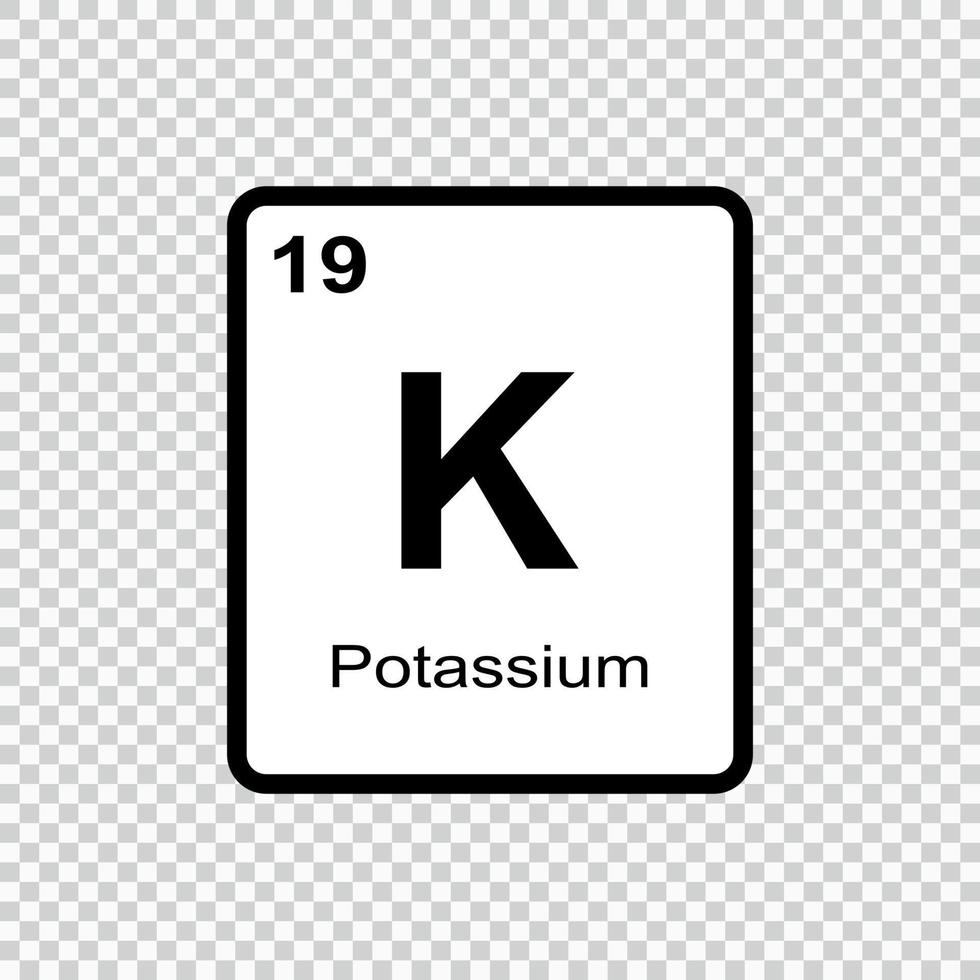 chemical element Potassium . Vector illustration