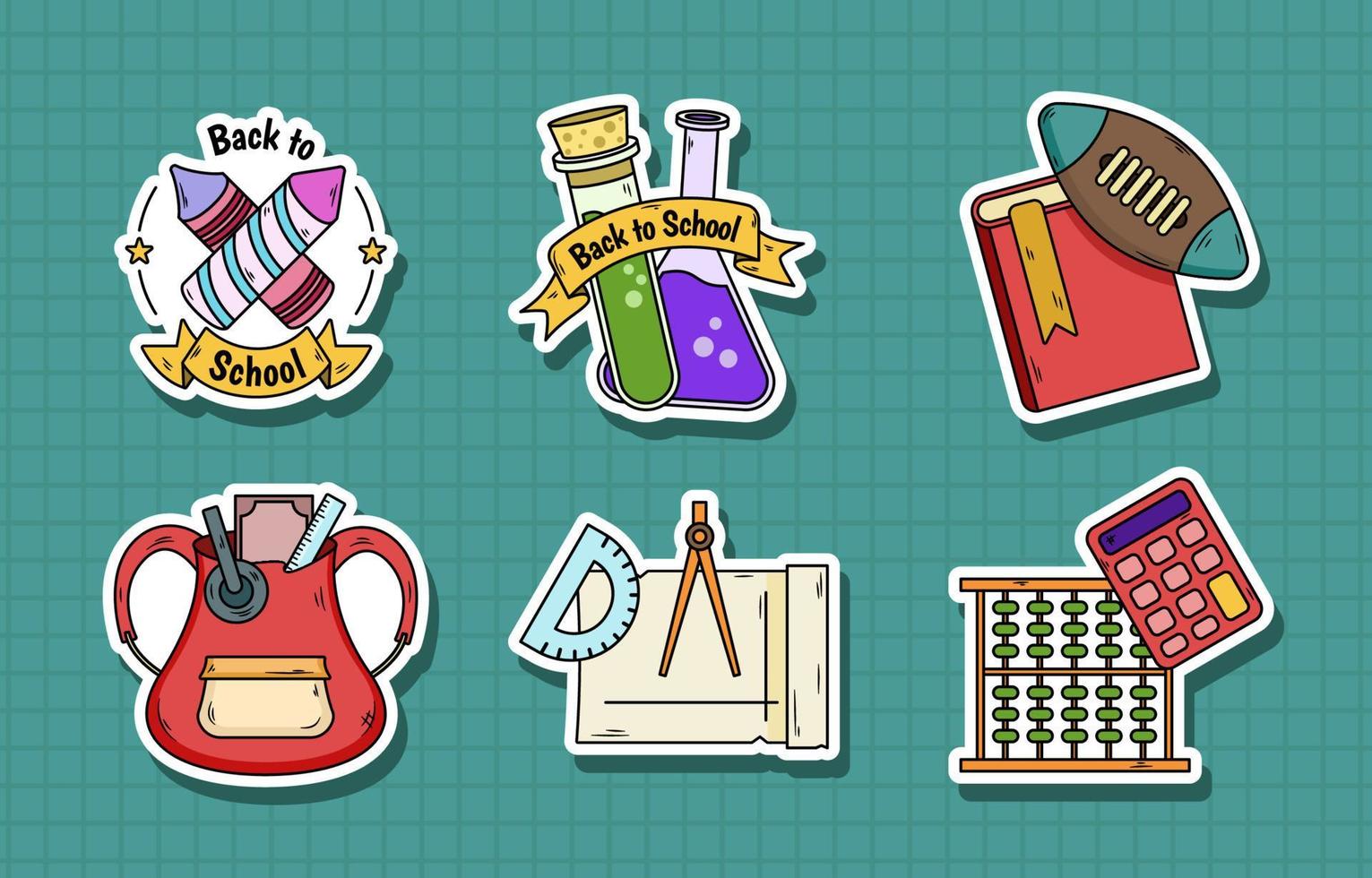 Back to School Sticker Collection vector