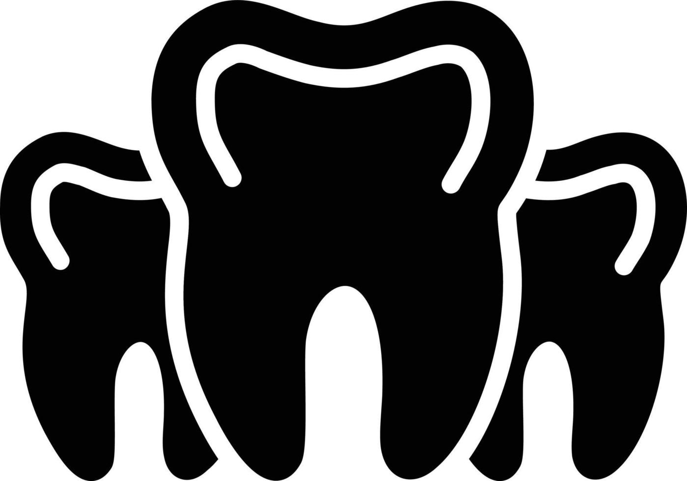 icono de glifo de múltiples dientes vector