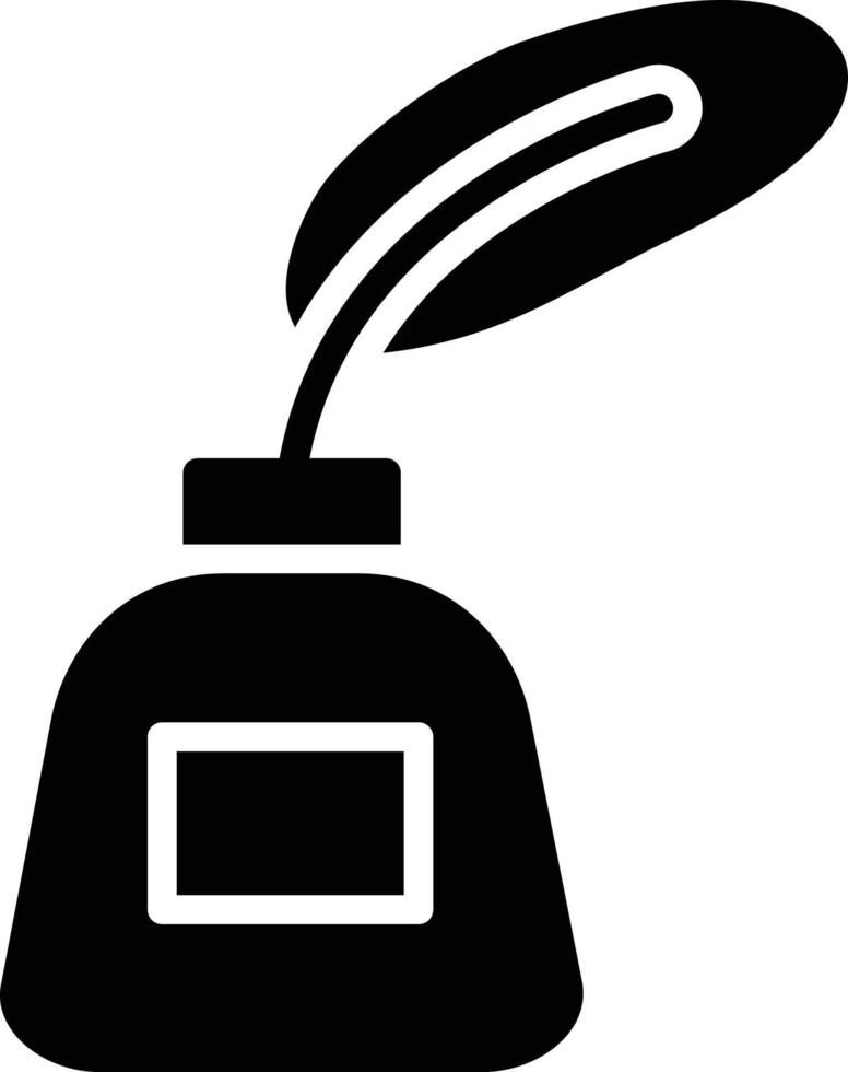 Inkwell Glyph Icon vector