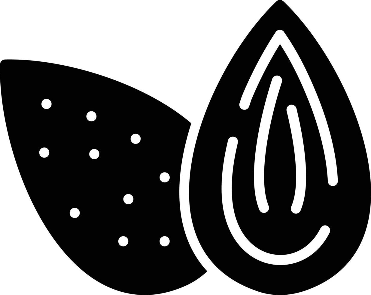 Almond Glyph Icon vector