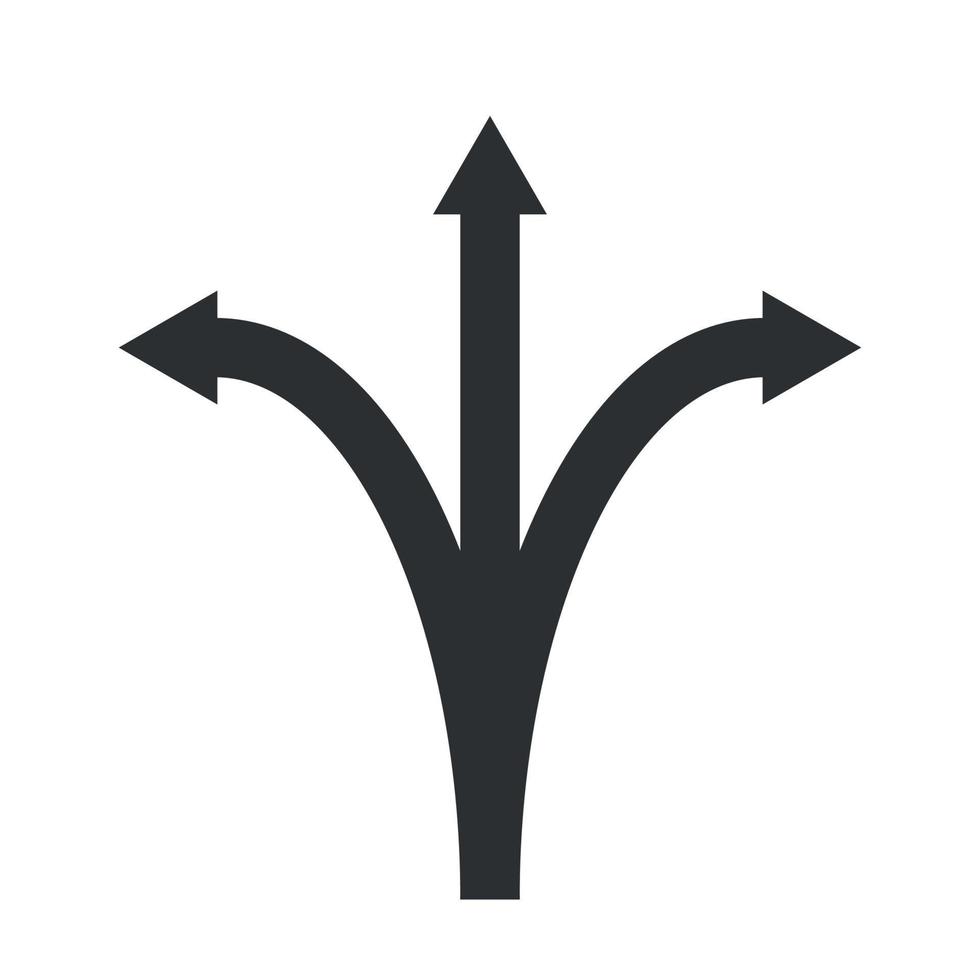 Three arrows pointing vector