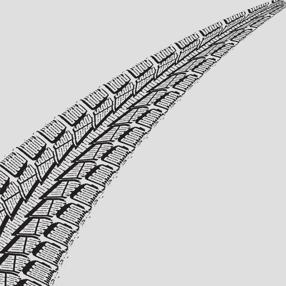 vector illustration of car tires tracks over white background