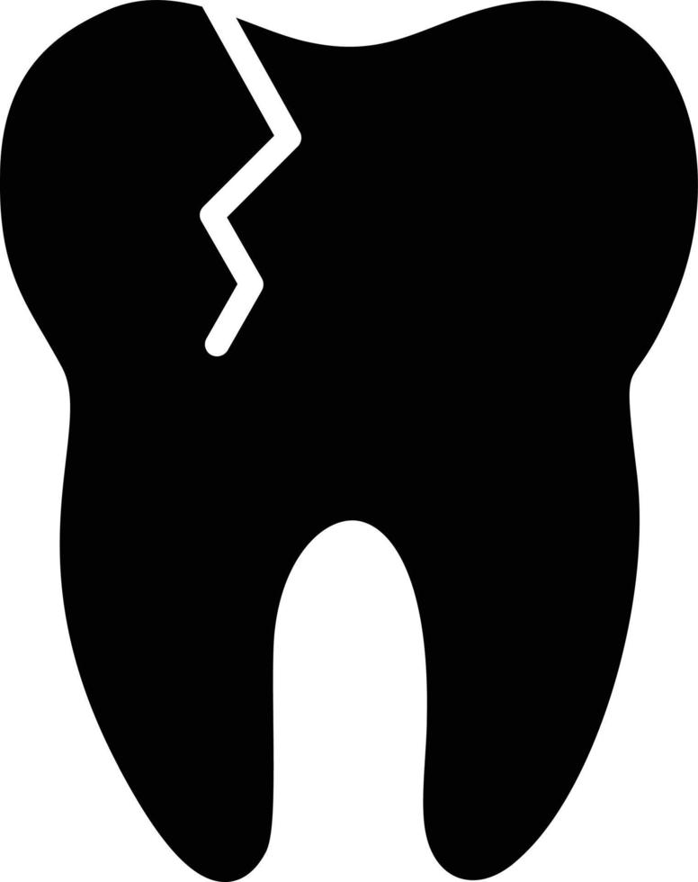 Broken Tooth Glyph Icon vector