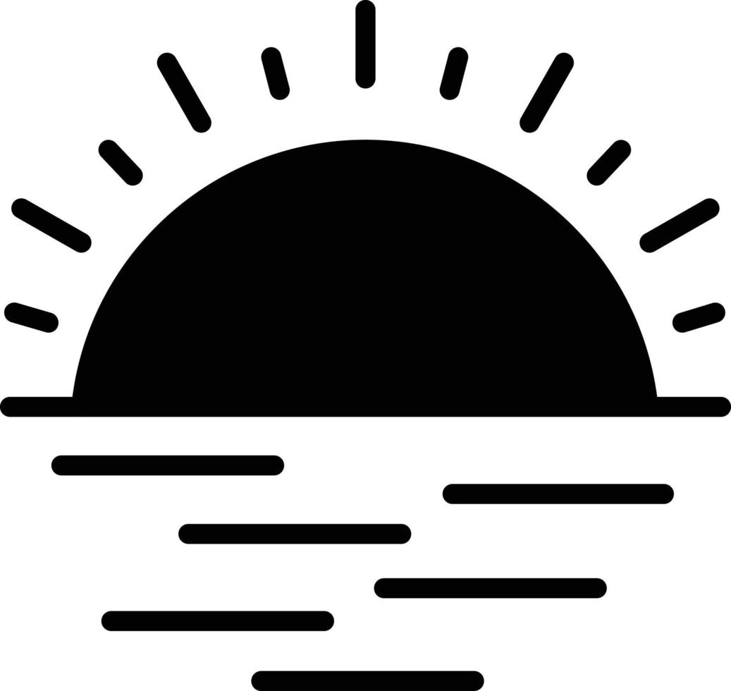 Sunset Glyph Icon vector