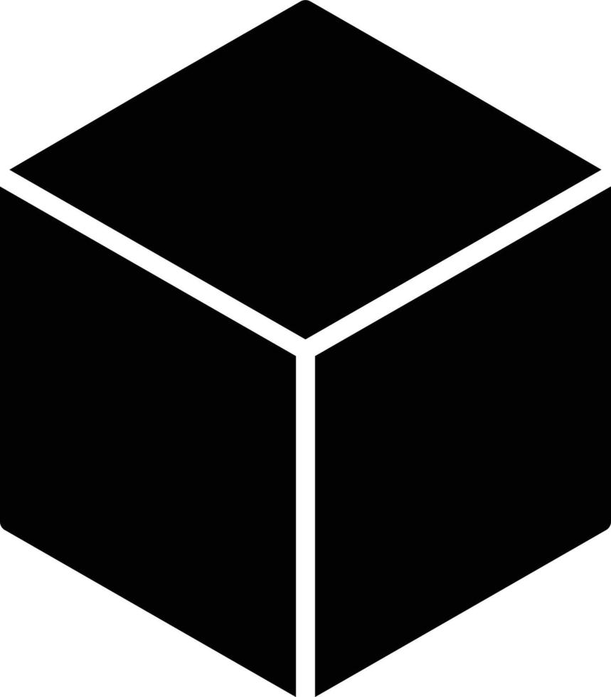 Cube Glyph Icon vector