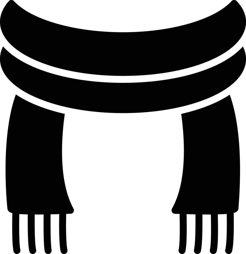 Winter Scarf Glyph Icon vector