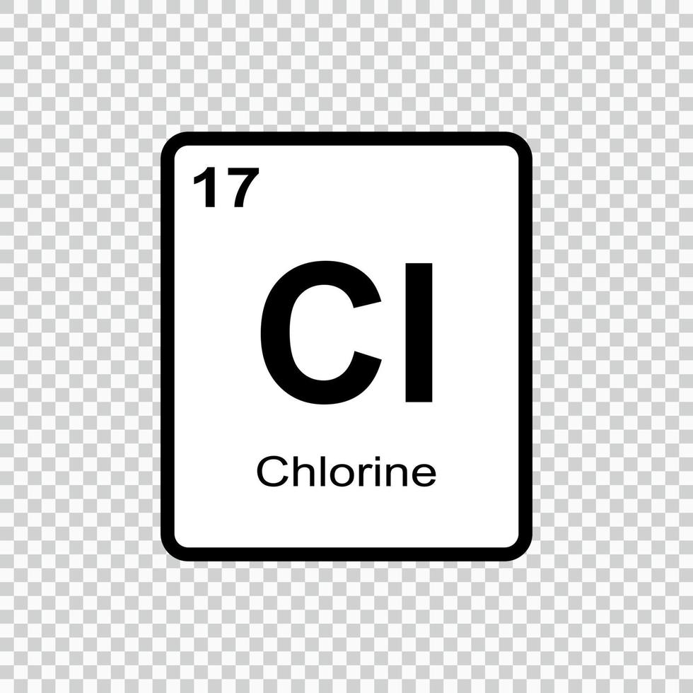 chemical element Chlorine . Vector illustration