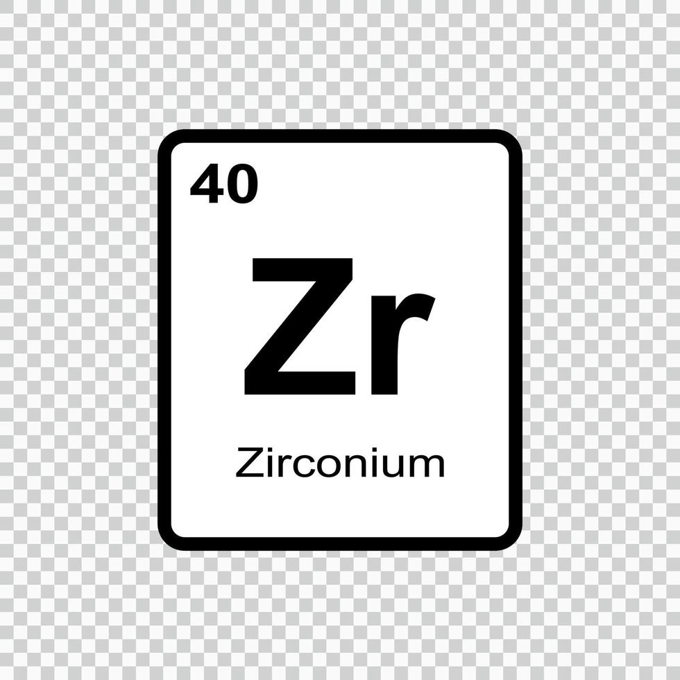 chemical element Zirconium . Vector illustration