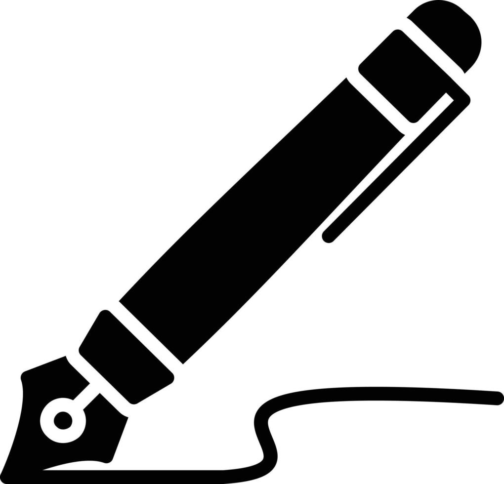 Caligraphy Glyph Icon vector