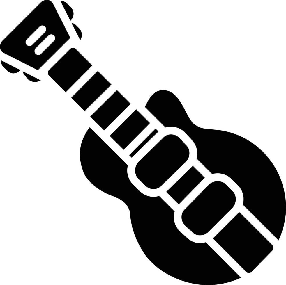 icono de glifo de guitarra vector