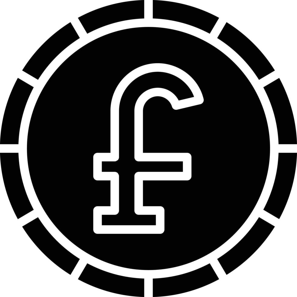 Pound Coin Glyph Icon vector