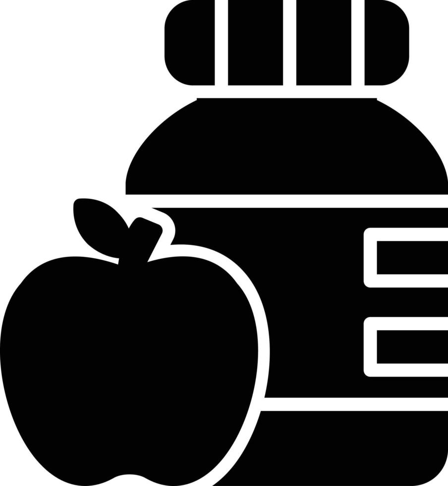 icono de glifo de pasta de manzana vector