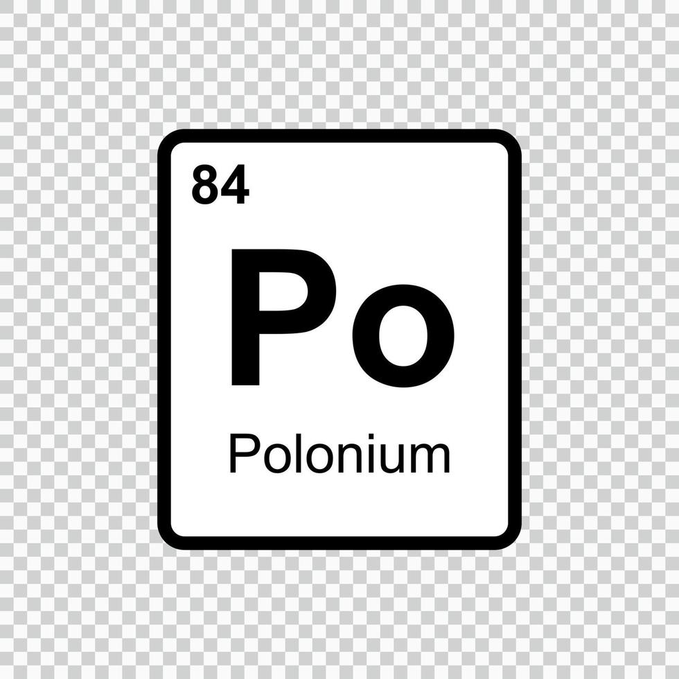 chemical element Polonium . Vector illustration