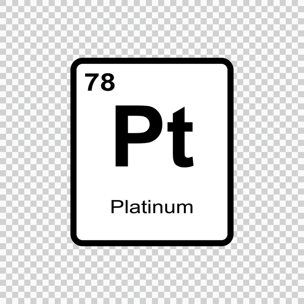 chemical element Platinum . Vector illustration