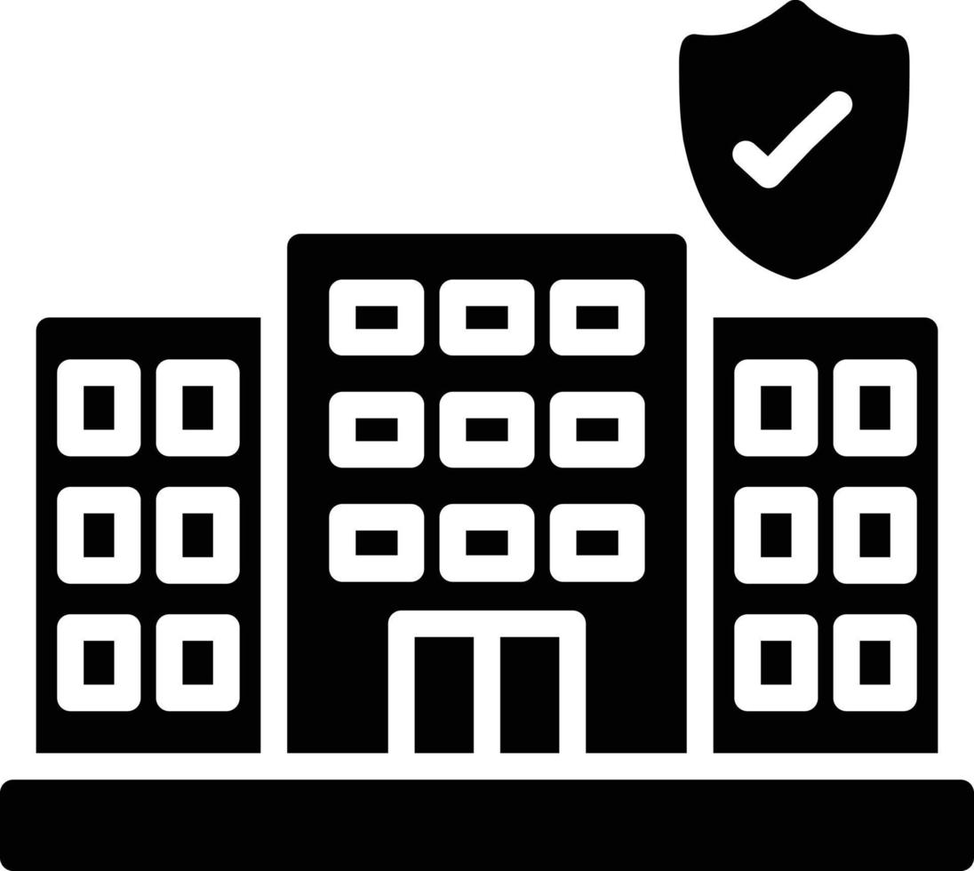 Building Insurance Glyph Icon vector