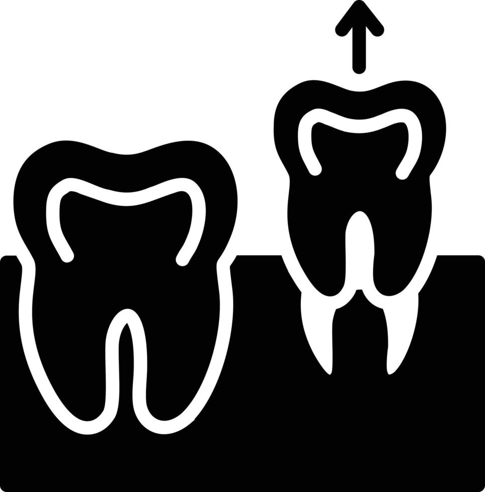 Teeth Remove Glyph Icon vector