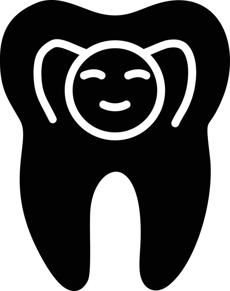 icono de glifo de diente sano vector